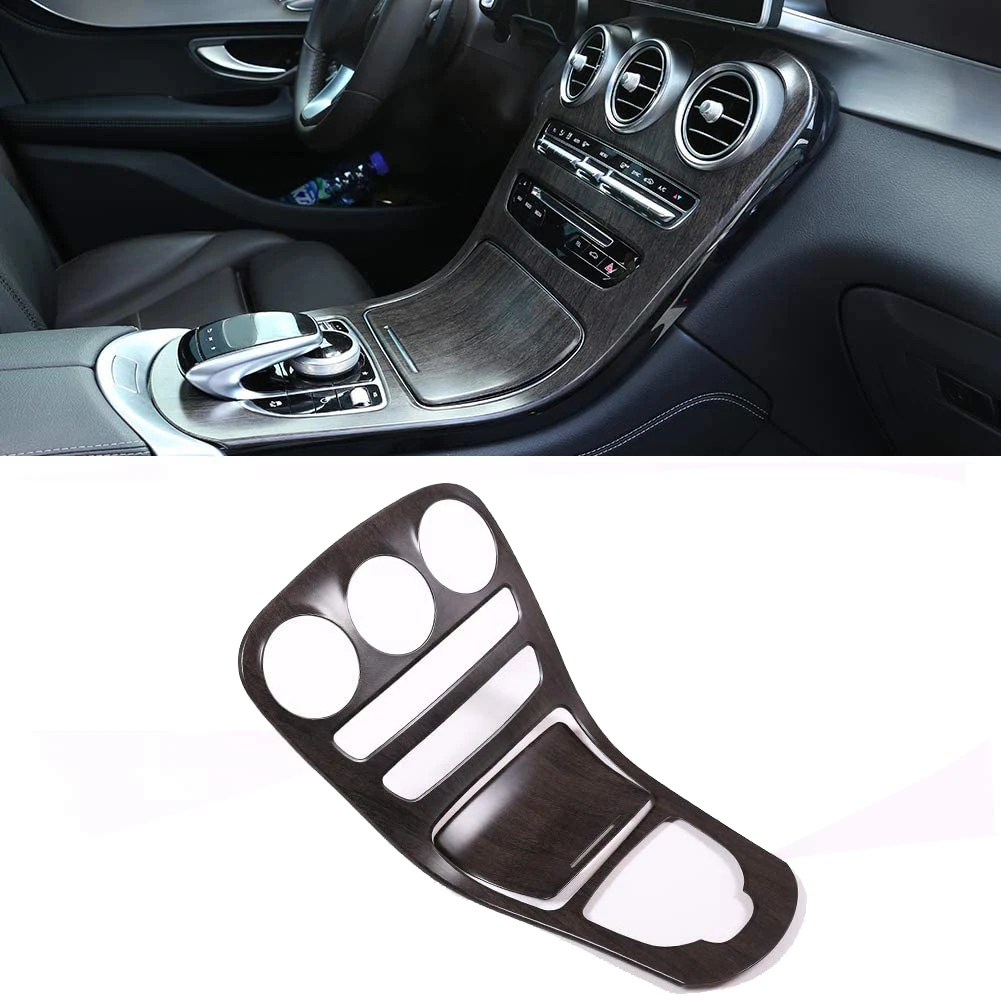 Oak Wood Car Central Control Panel Cover Decorative Frame for Mercedes Benz C Class W205 GLC-Class X253 2015-2018