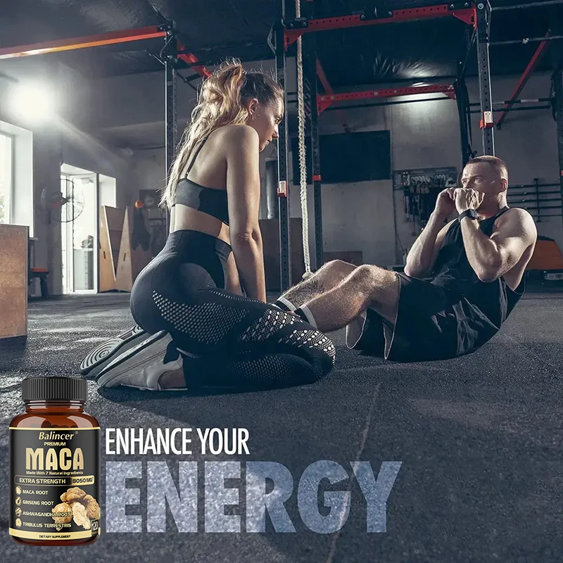 Maca Root Capsules - Natural Energy Supplement, Supports Athletic Performance and Motivation, Builds Muscle and Strengthens