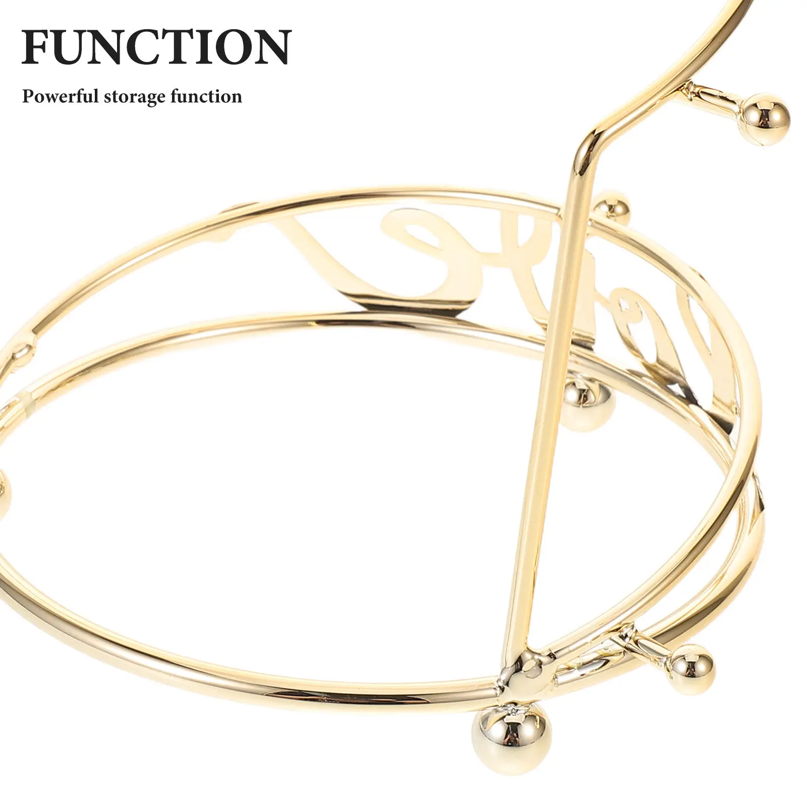 Elegant 2 Layers Metal Crown Display Stand Tiara Holder Wedding Hair Accessories Organizer Tabletop Headband Organizer Rack