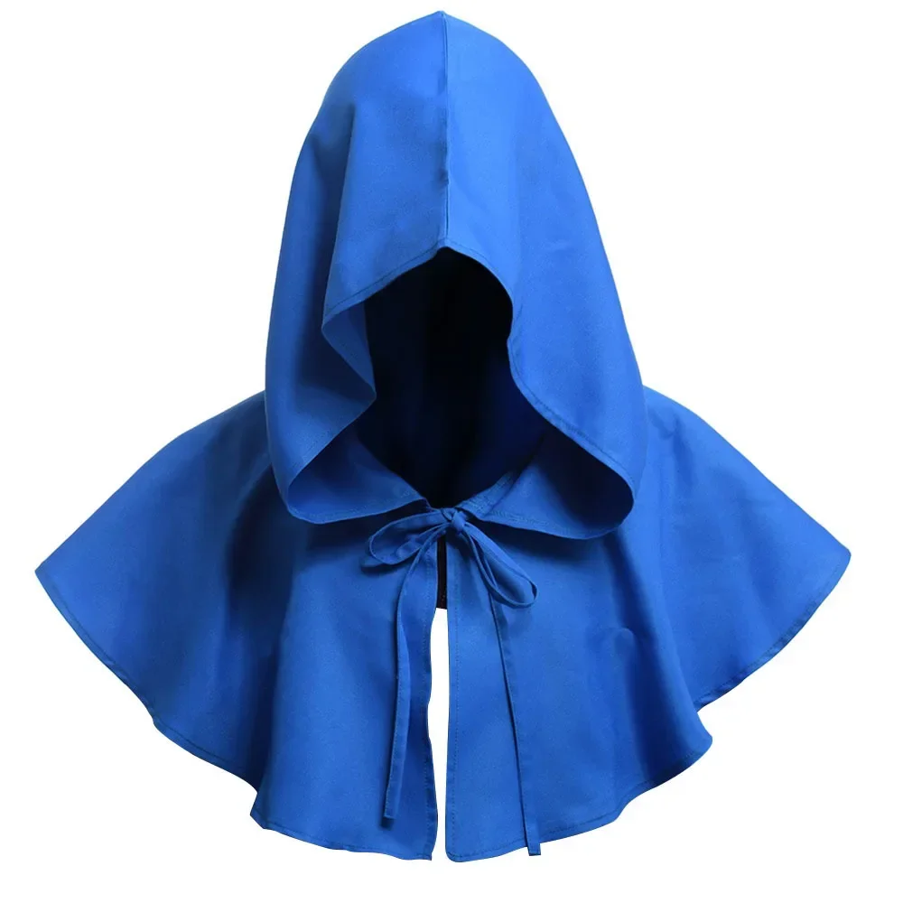 Unisex Men Medieval Costume Renaissance Cloak Hat Halloween Witch Cosplay Costume Hooded Cape Hat Hats for Women