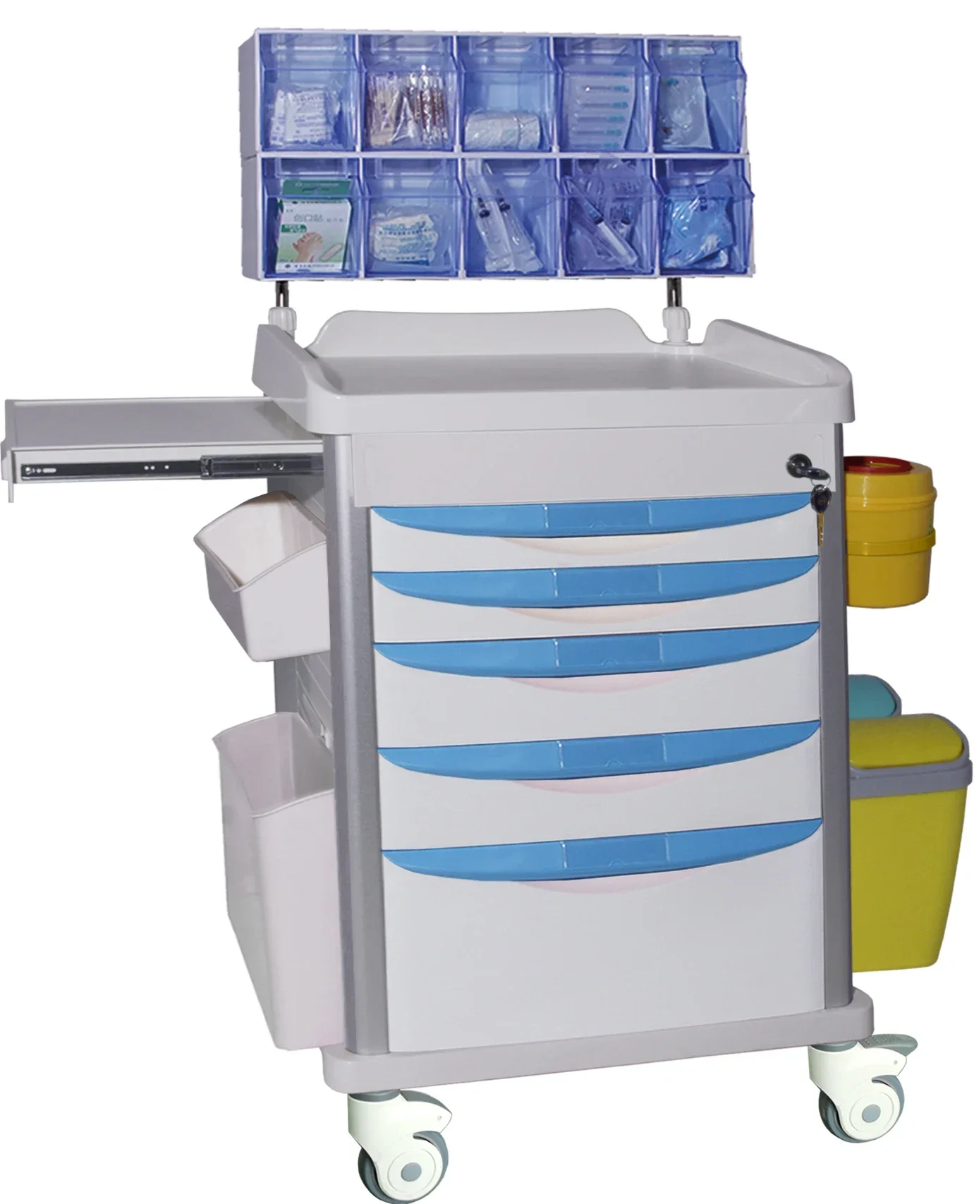 

EU-TR576 Hospital ABS Medical Anesthesia Trolley Anesthesia Cart Medical Crash Cart for sales