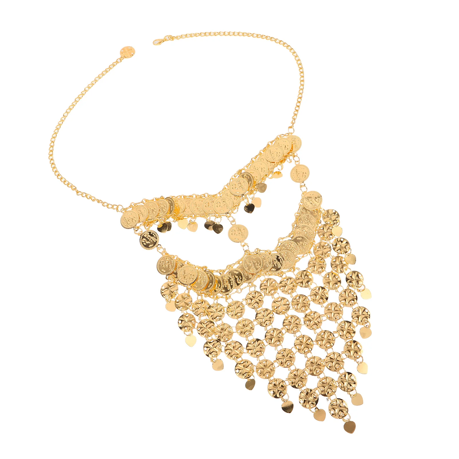 

Belly Dancing Face Veil Golden Coins Light Breathable Fabric Stage Performance Exotic Costume Accessory Tribal Dance