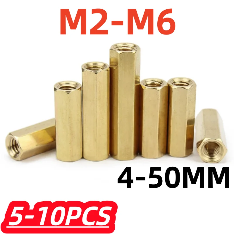 M2 - M6 Hexagon PCB Motherboard Nut Hollow Support Double Pass Hex Brass Female Standoff Pillar Stud Mount Spacer Customize