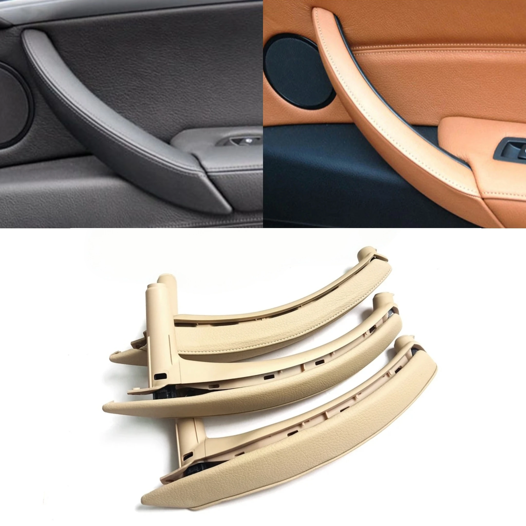 6PCS Set Left Right Door Handle Armrest Cover Interior Pull Handle Panel Trim For BMW X5 X6 E70 E71 E72 2007-2014 LHD RHD
