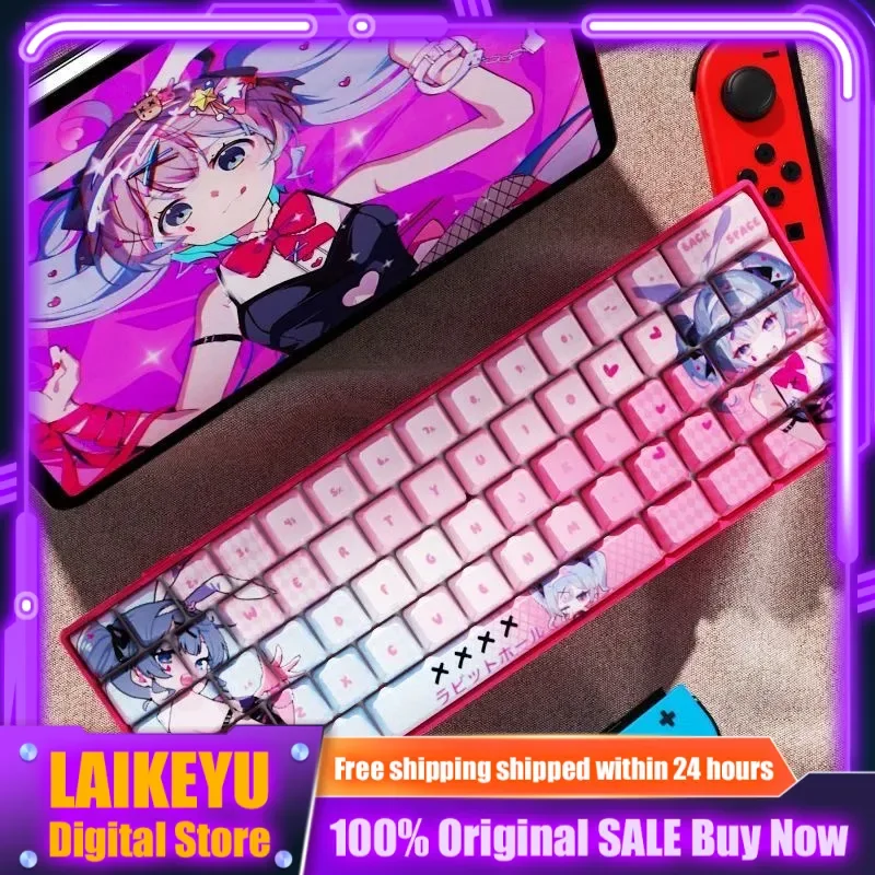 

Тематические колпачки для клавиш с изображением кроличьего отверстия, механическая клавиатура, Cherry PBT, пользовательские колпачки для клавиш, аксессуары для игровой клавиатуры для ПК, милые подарки в стиле аниме