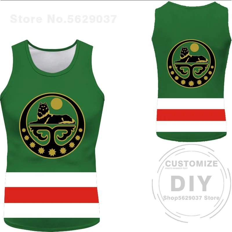 Chechnya Vest Free Custom Name Number Chechen Sleeveless T-shirt Print Flag Word Russian Russia Rossiya Argun Gudermes Tank Top