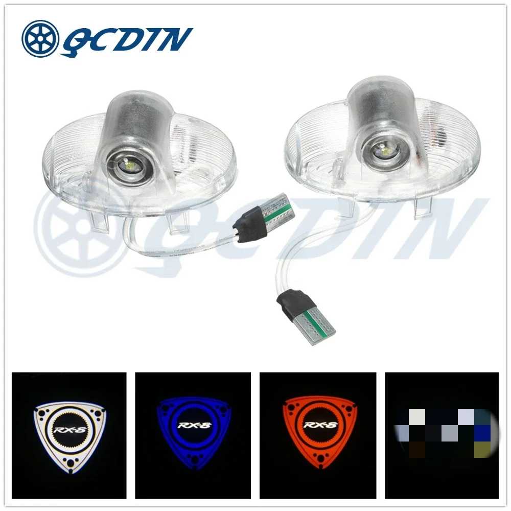 QCDIN For MAZDA LED Car Door Welcome Light Logo Projector for MAZDA RX8 MAZDA-6 CX-9 MAZDA-8 ATENZA MPV Ruiyi