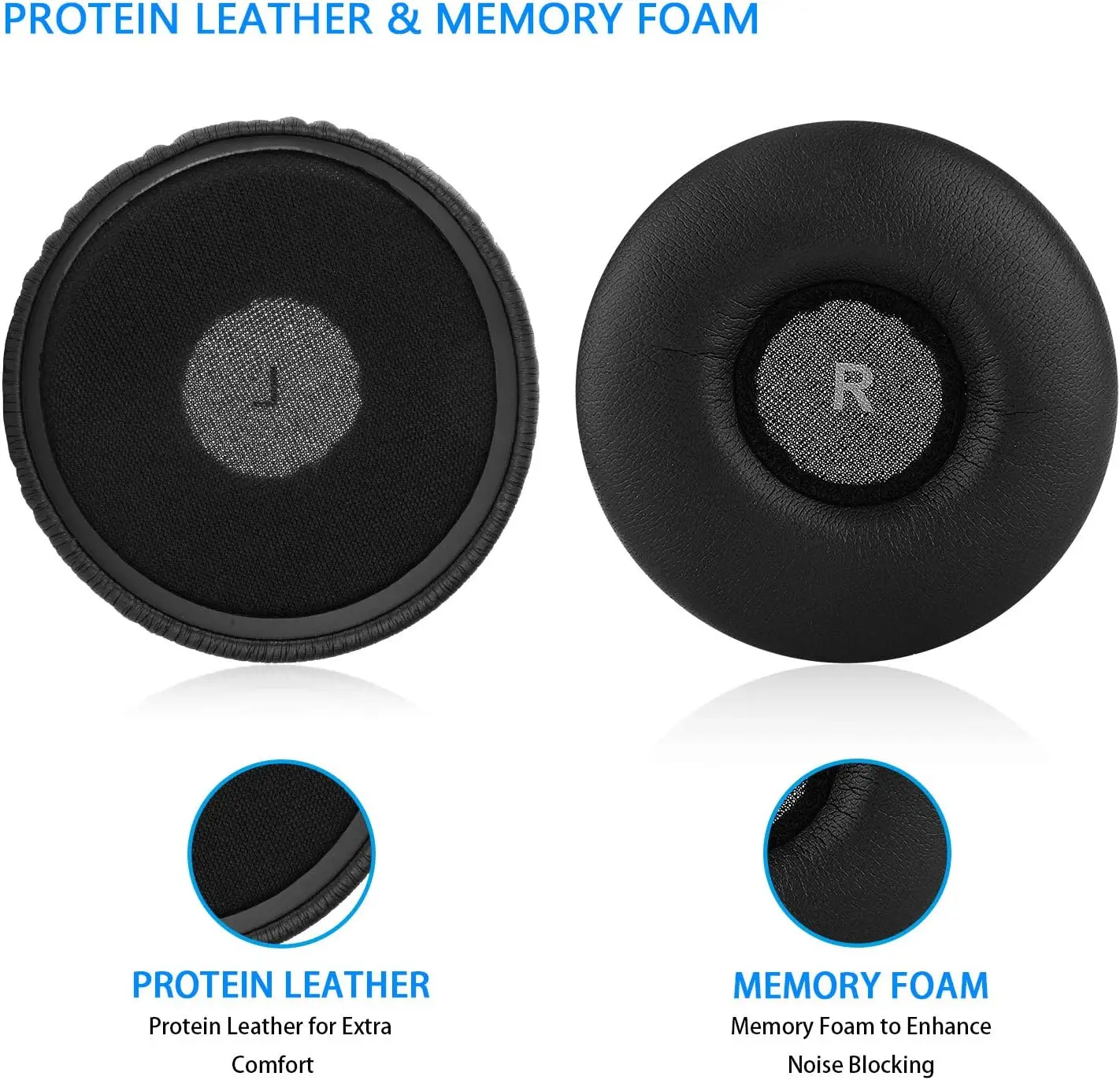 Almohadillas para los oídos Y50, almohadillas de repuesto con cuero proteico y espuma viscoelástica para auriculares AKG Y50 ONLY (NO se ajusta AKG