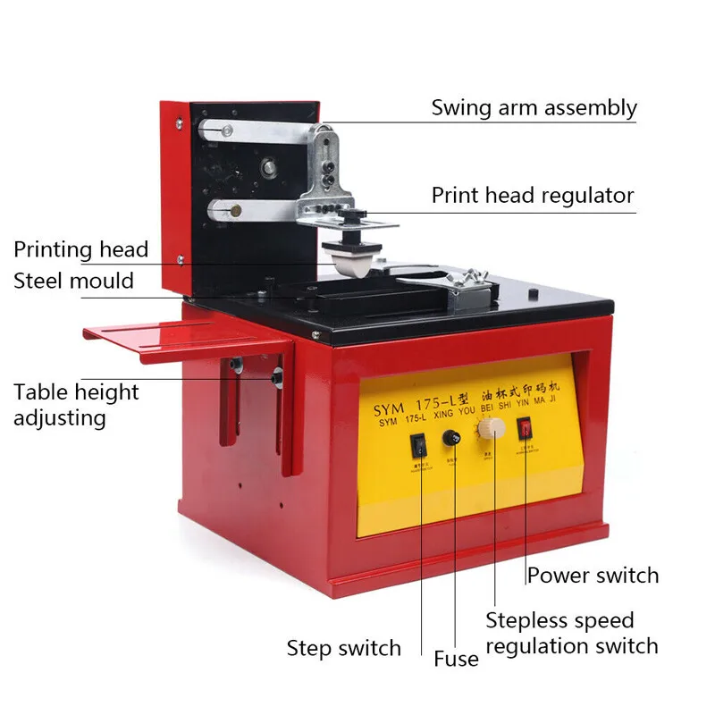 220V Desktop Electric Pad Printer Ablaufdatum Zeichen Logo Code Druckmaschine
