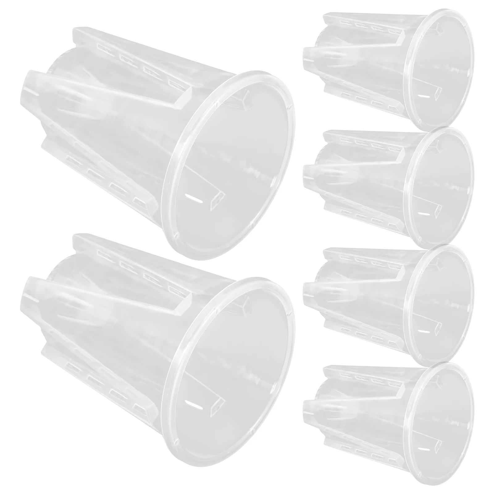 6 Pcs Basket Phalaenopsis Flower Pot Garden Nursery Clear Orchid Pots with Holes Macrame Plant Hanger