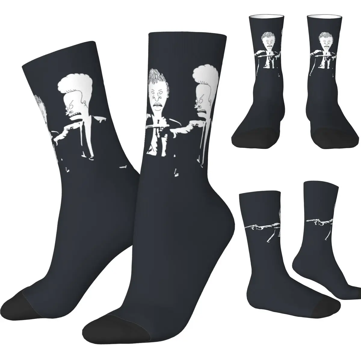 Beavis And Butthead Socks Autumn Pulp Fiction Stockings Kawaii Men's Medium Soft Socks Printed Cycling Anti Sweat Socks