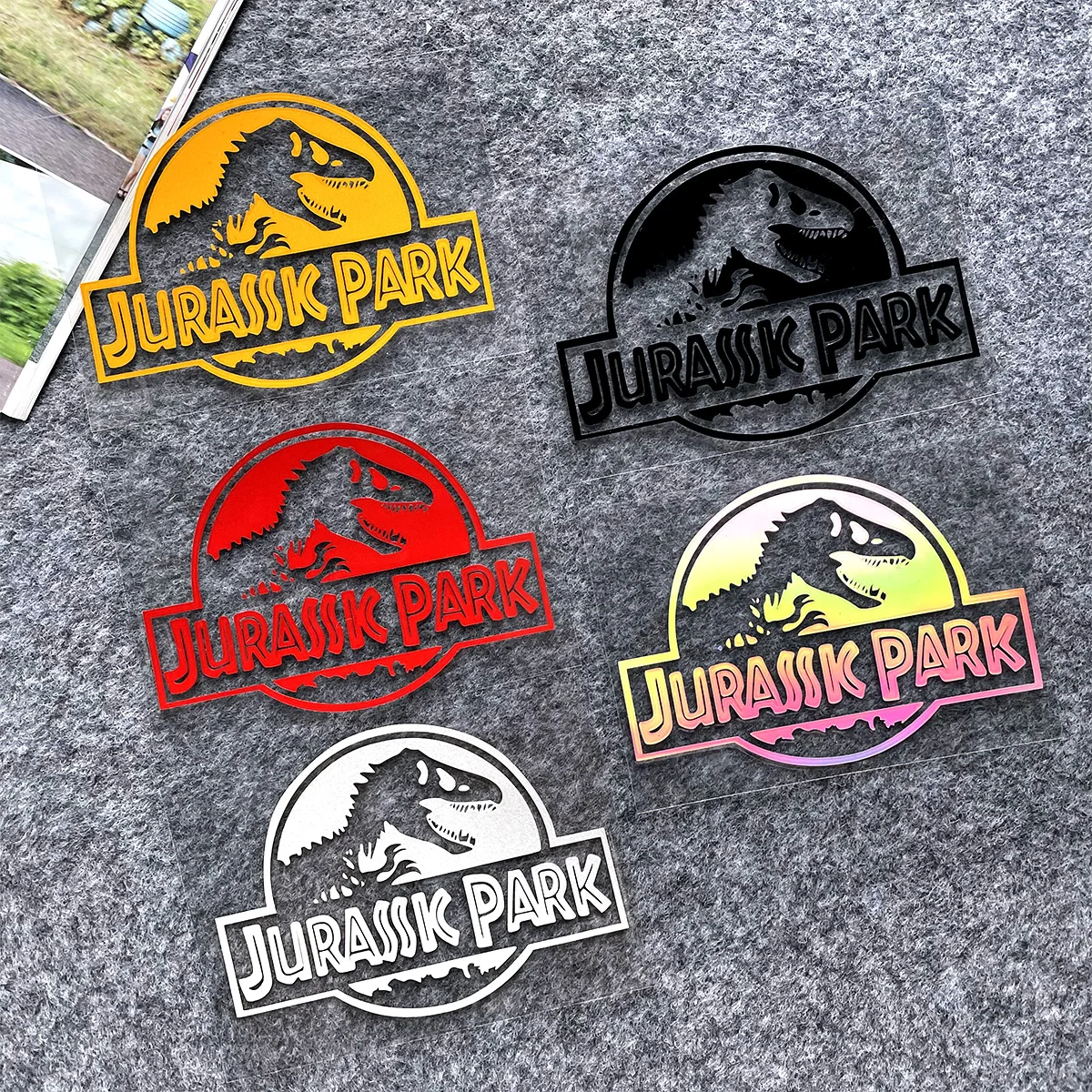 Jurassic Park Dinosaur Reflective Moto Stickers Decor Motorcycle Body Windshield Helmet Fuel Tank Waterproof Accessories Decal