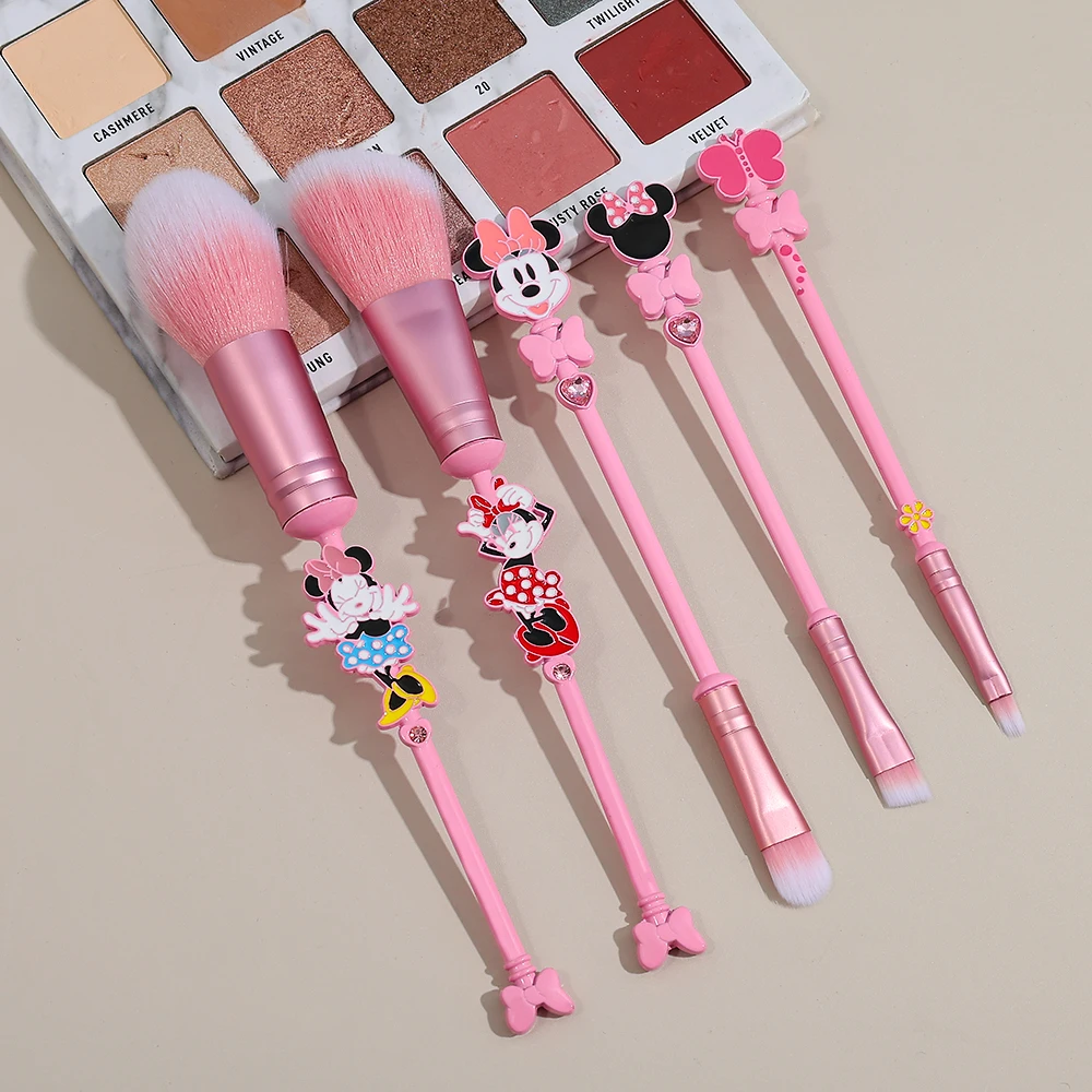 5 pcs Minnie Mouse Professional Makeup Brush Soft Portable Makeup Brush Foundation Blush Powder Eyeshadow Makeup Tools