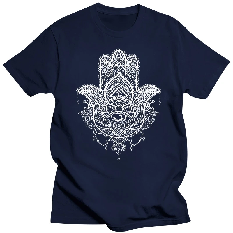 Ladies T-Shirt Hamsa Fatimas Hand Mandala Boho BOHAMIAN Ethnic Tribal Ornament