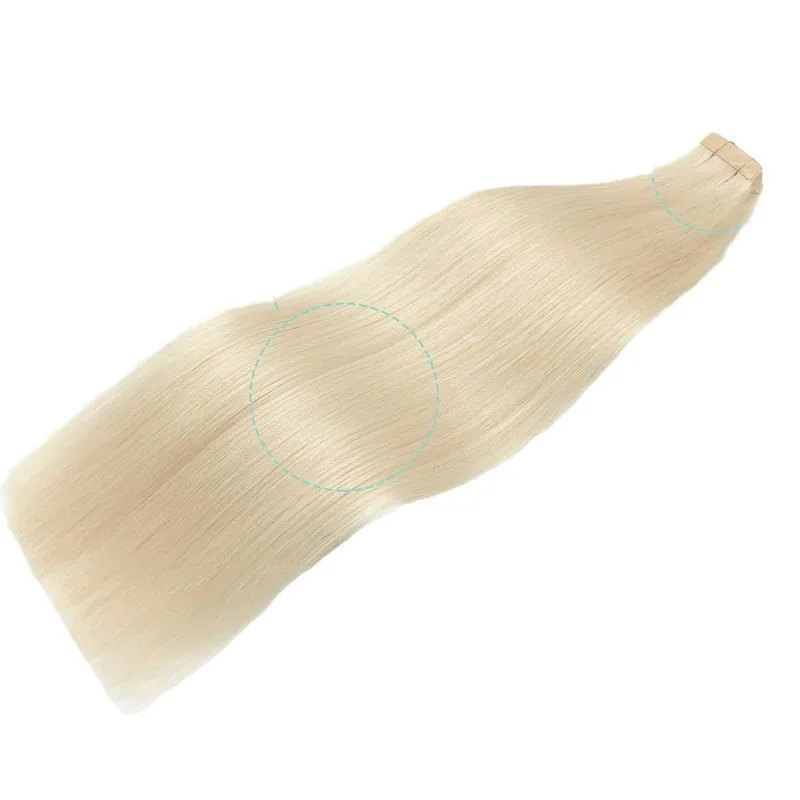 #60 White Blonde Tape In Human Hair Extensions 26 28 30inch Malaysian Remy Double Sided Adhesive Straight Tape In Human Hair