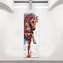 Modern Vintage Animal Wall Art Colour Abstract Horse HD Canvas Print Poster Home Living Room Bedroom Decorative Painting