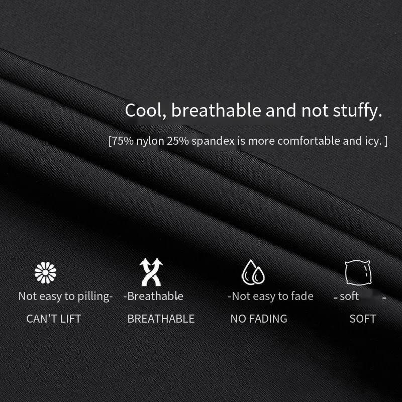 SKAH-pantalons glacés à séchage rapide, pantalons à taille élastique pour hommes, doux pour la peau, frais et respirants, printemps et été