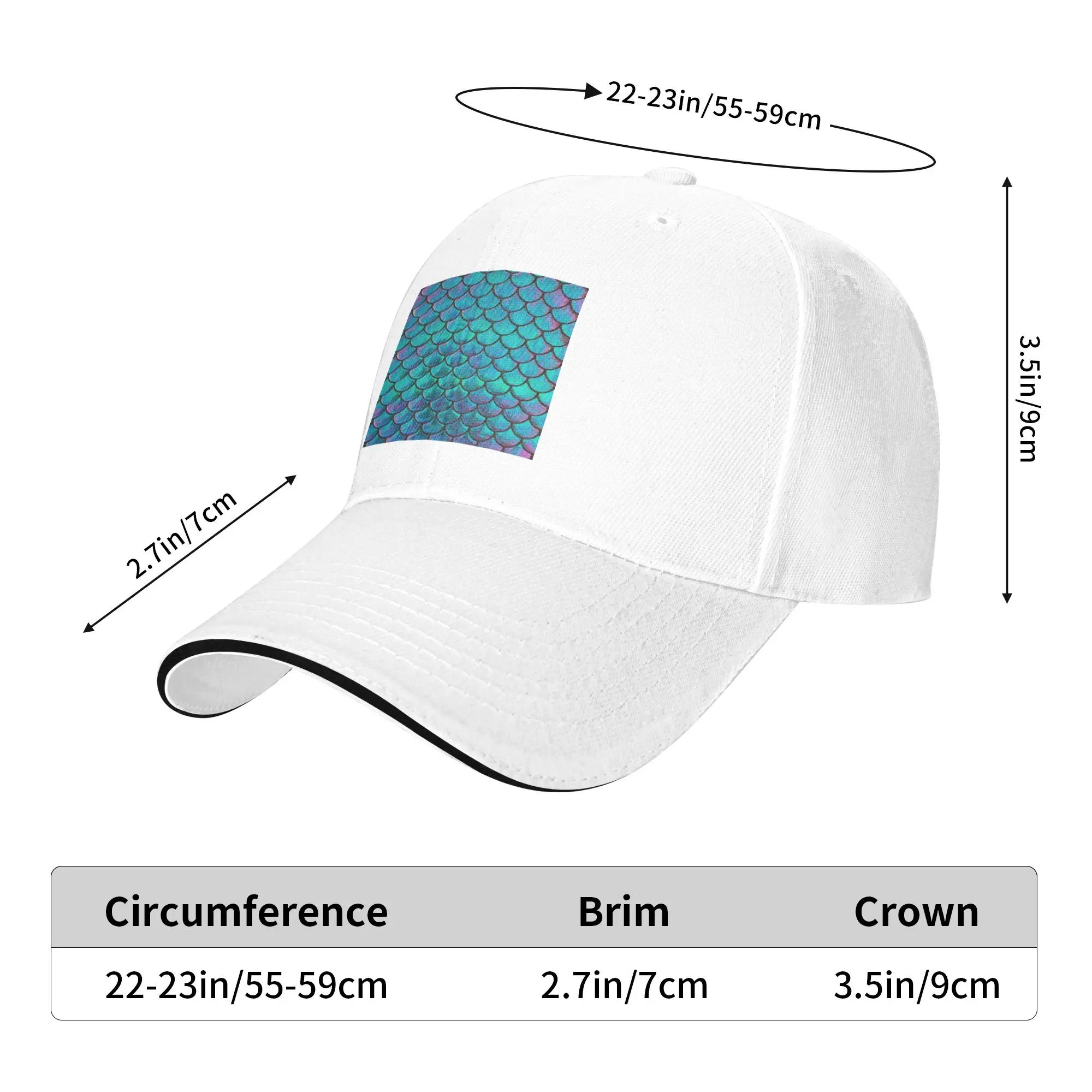 Mermaid Fish Scale Cap Casual Baseball Caps Adjustable Hat Hip Hop Summer Unisex Baseball Hats Customizable