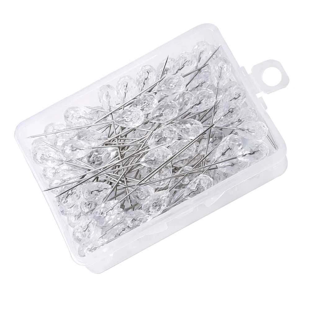 

100pcs Pear Shaped Rhinestone Pins Sewing Crafting Tools Multicolor Straight Locating Hat Making DIY Decorations
