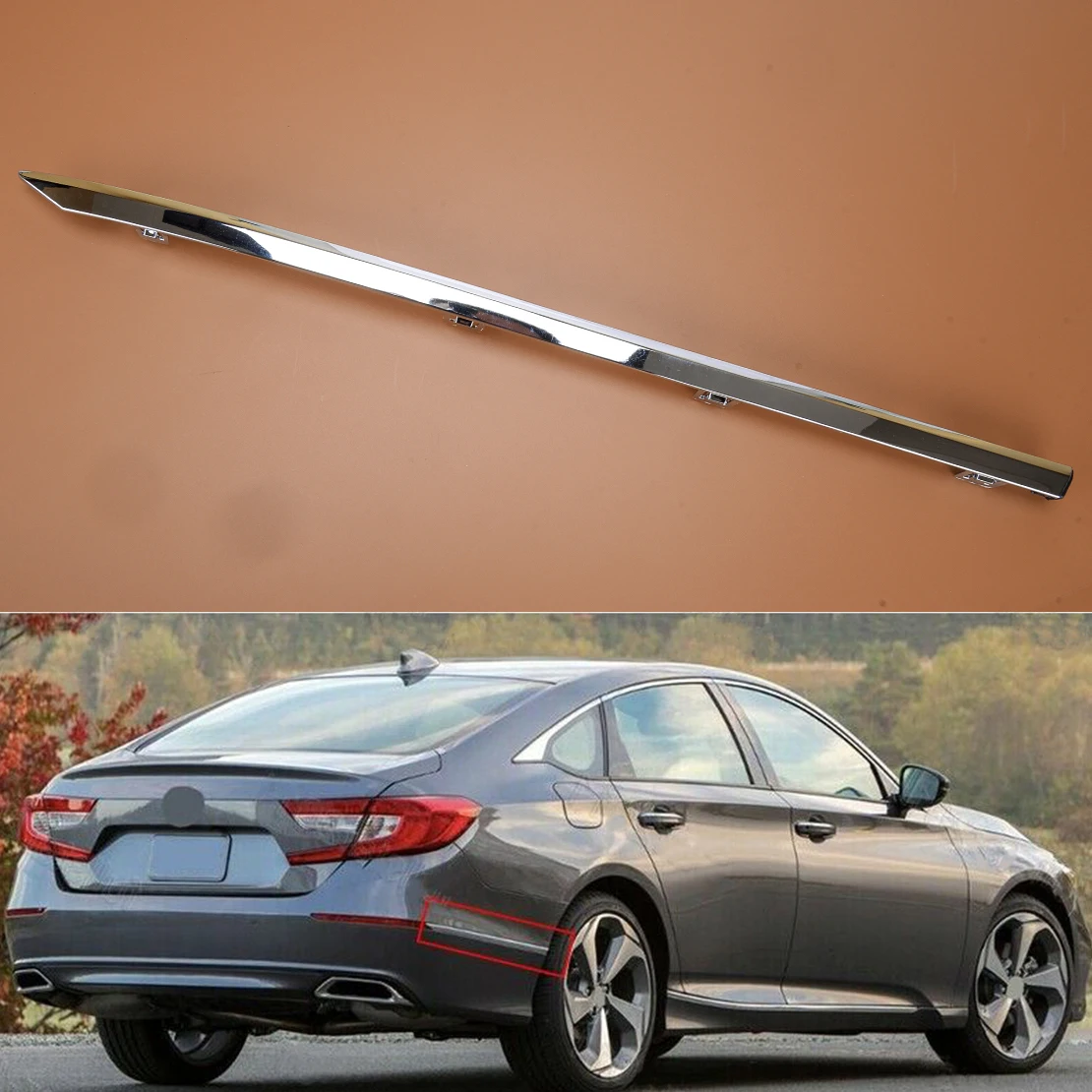 

Car Rear Right Bumper Body Side Molding Trim Strip Chrome Style Plastic Fit for Honda Accord 2018 2019 2020 HO1147102