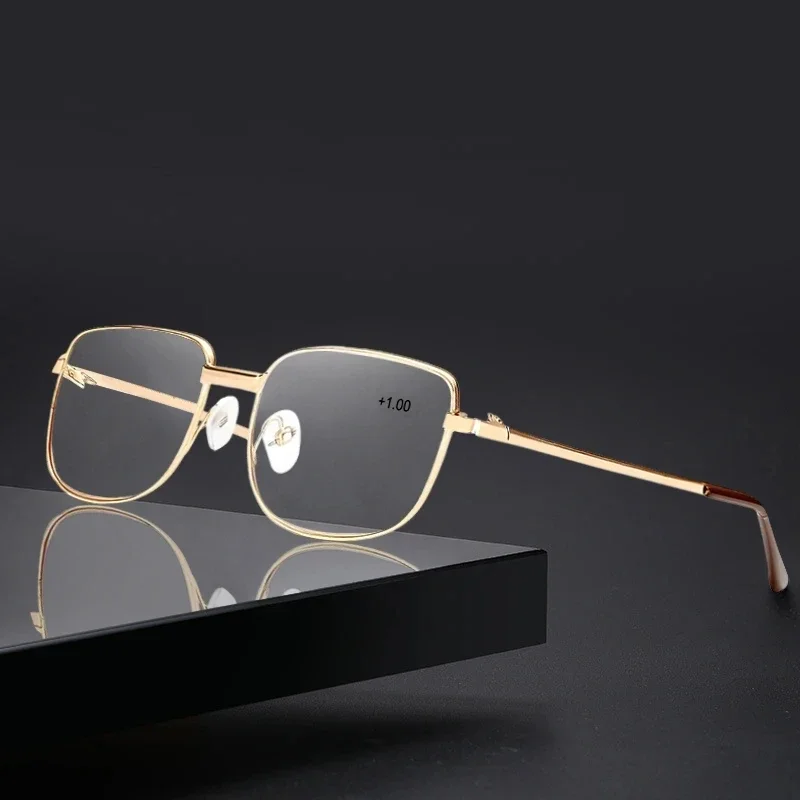 Männer Lesebrille HD Brillen Metallrahmen Presbyopie Brille Unisex Brille 0 bis +4,0 Brillen – Detail 1