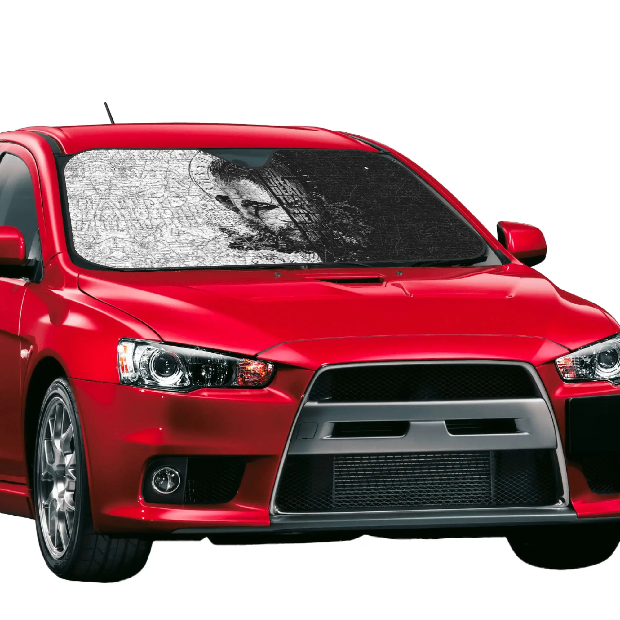 Vikingm Car Front Windshield Sun Visor Car Sun Shade Heat Insulation Cover Valhalla Warrior Aluminum Foil Car Sunshade