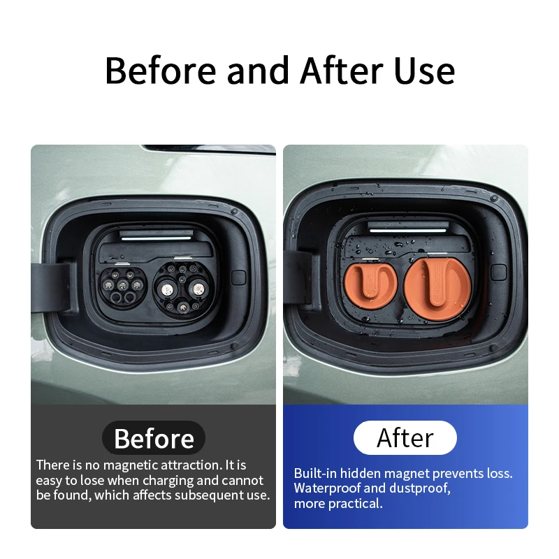 For ZEEKR 001 Charging Port Magnetic Protection Cover 007/009/X Silicone Conjoined Waterproof and Dust-proof Cover