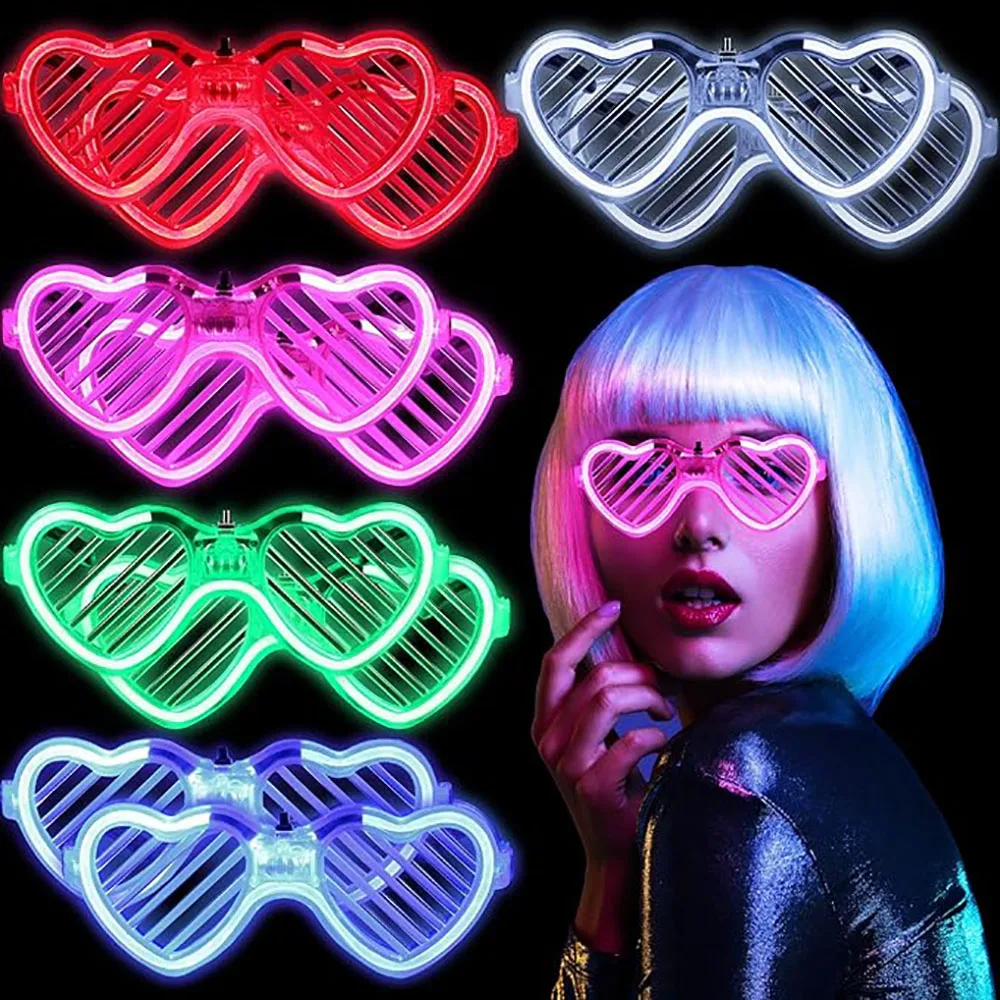 5/10/15/20/30 قطعة Led النيون نظارات الحفلات تضيء النظارات الشمسية توهج في الظلام نظارات للأطفال الكبار لوازم الحفلات