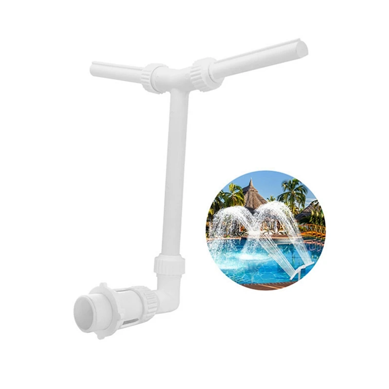 Pool Fountain Swimming Pool Waterfall Fountain Adjustable Dual Jet Ground And Underground Pool Accessory