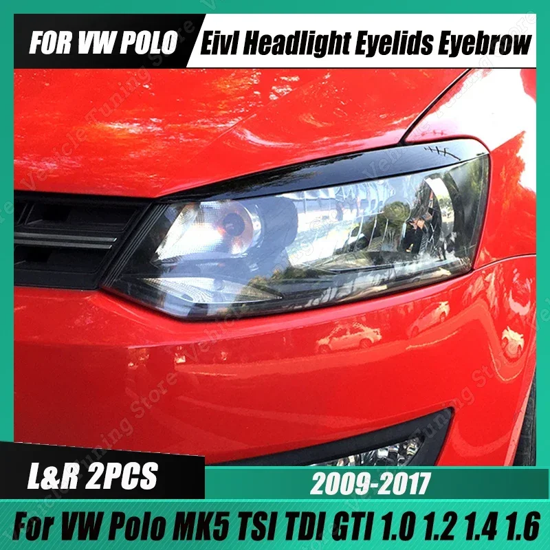 

3D наклейки для Volkswagen Polo 5 MK5 L & R ABS Gloss Evil передняя фара для бровей Eyelid TSI TDI GTI 1,2 1,4 1,6 Polo R WRC 2009-2017