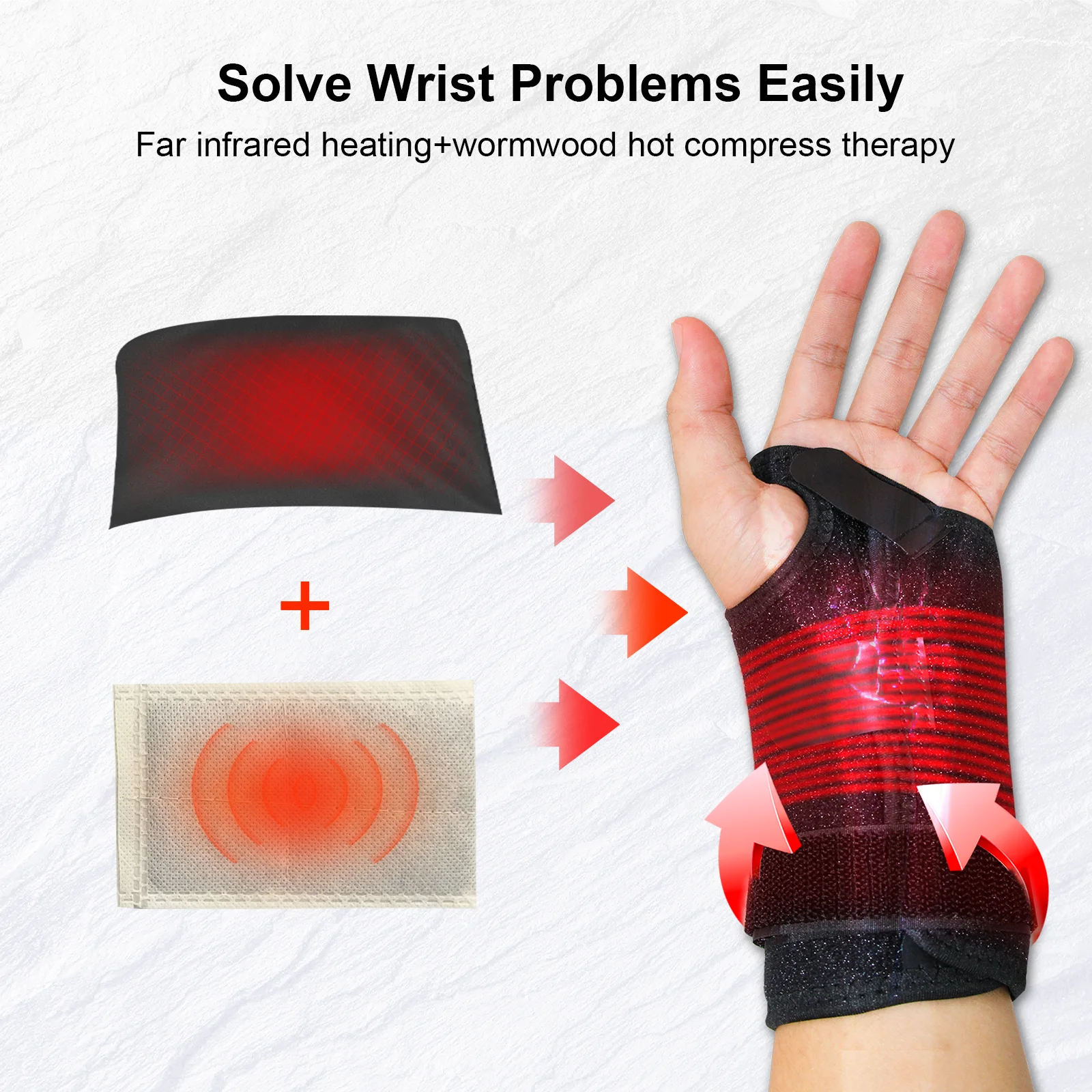 

Leetye Mei Universal Wristband Heat Hand Arthritis Carpal Tunnel Relief, Thumb Brace Pain Relief Wrist Band Heating Pad Wraps