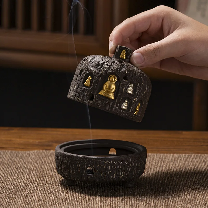 Dunhuang Mogao Grottoes Ceramic Incense Zen Style Home Indoor Agarwood Sandalwood Aromatherapy Burner Tea Ceremony Decora