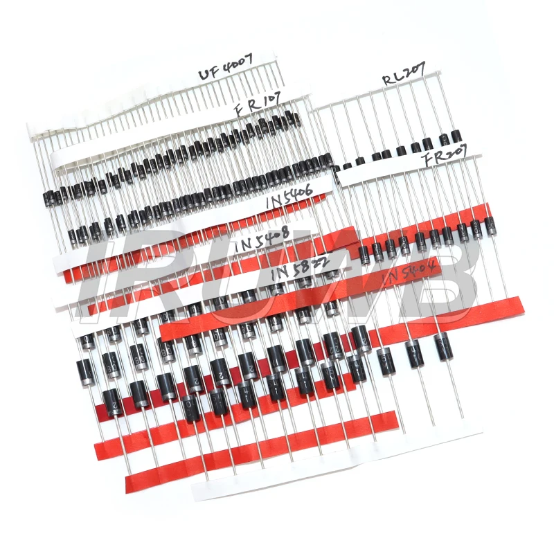 350PCS/box Diodes kit 14Values 1N4001 1N4007 1N4148 RL207 UF4007 FR107 207 Rectifier/Fast Recovery/Schottky/Switching Diode Set