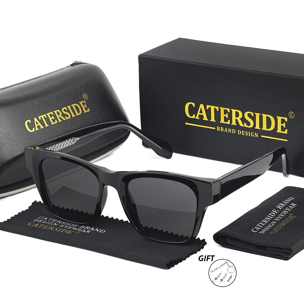 CATERSIDE Herren-Sonnenbrille mit Sehstärke, maßgeschneiderte optische Sonnenbrille mit quadratischen Gläsern für Damen, Myopie-Brille für das Fahren im Freien – Detail 8