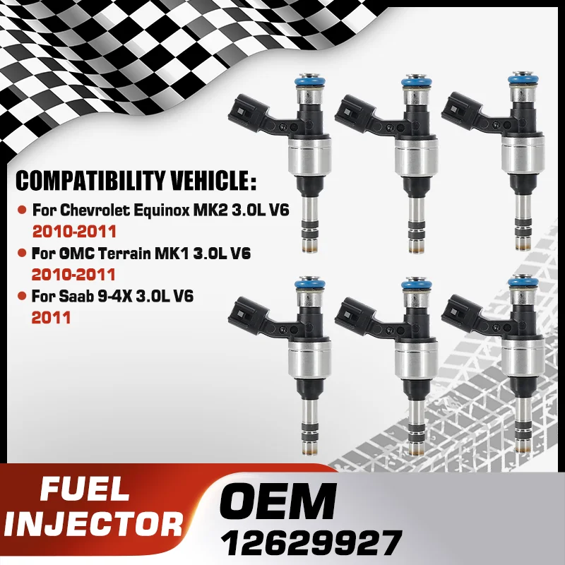 

Car Fuel Injectors Nozzle For Chevrolet Equinox MK2 3.0L V6 2010-2011 GMC Terrain MK1 3.0L V6 2010-2011 Saab 9-4X 3.0L V6 2011