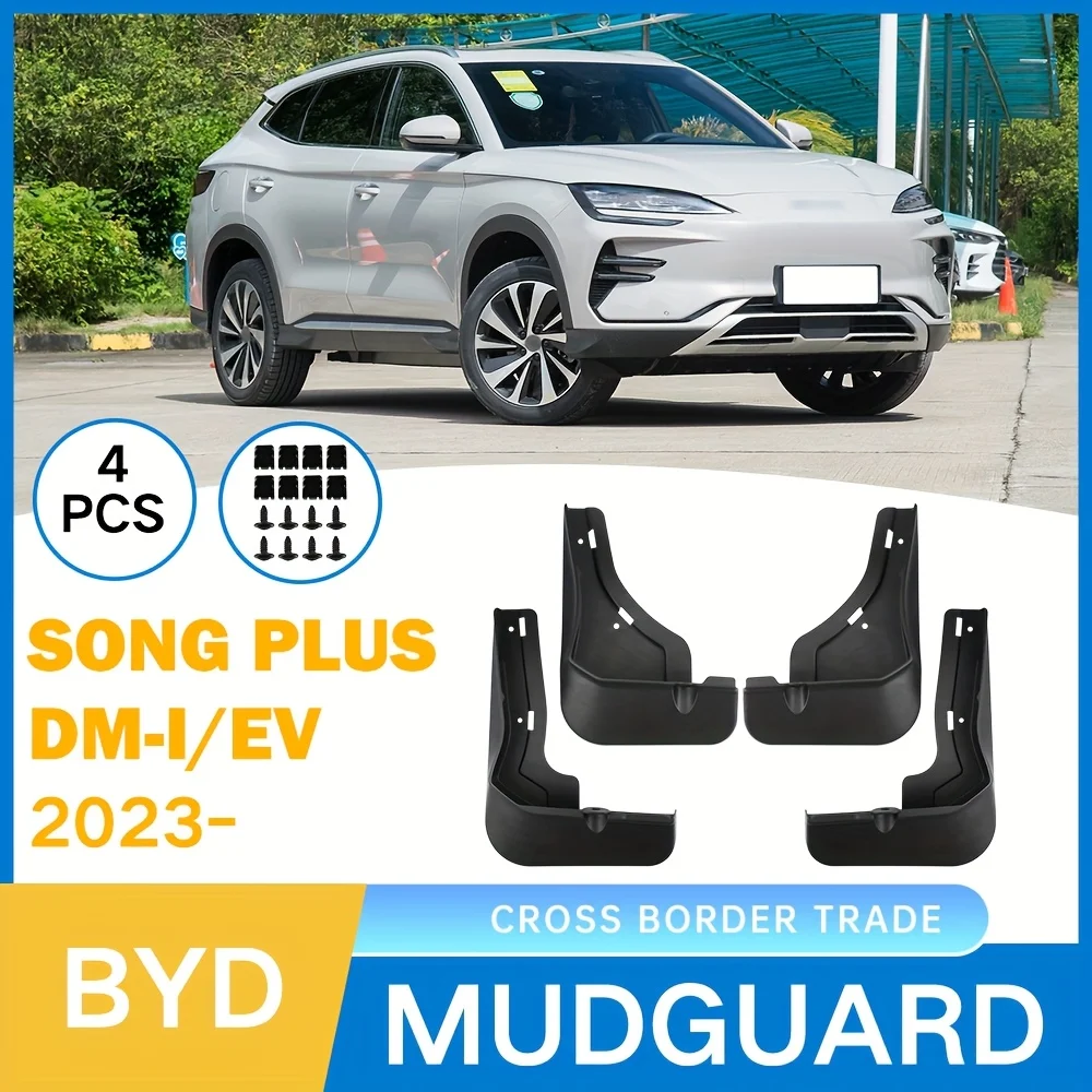 for BYD Song Plus DM-i/EV 2023-2025 Special Set of 4 Mud Guards, Fashionable and Durable Mud Guard Protector