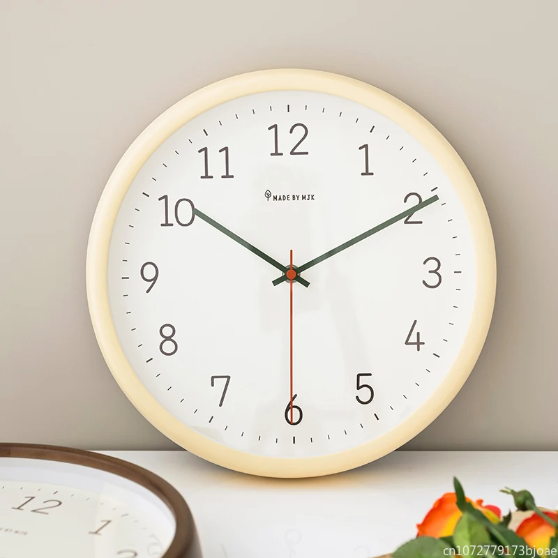 

Часы MJK, деревянные настенные часы для гостиной, новинка 2024, домашние простые современные модные бесшумные часы, настенные подвесные часы в японском стиле