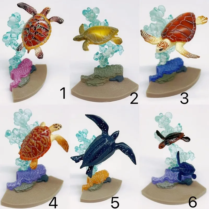 QUALIA-figura Kawaii Gashapon Original, figura bonita de la serie Marine Life JOIN, tortugas, cápsula, juguetes, estatuilla de Anime, regalo en miniatura