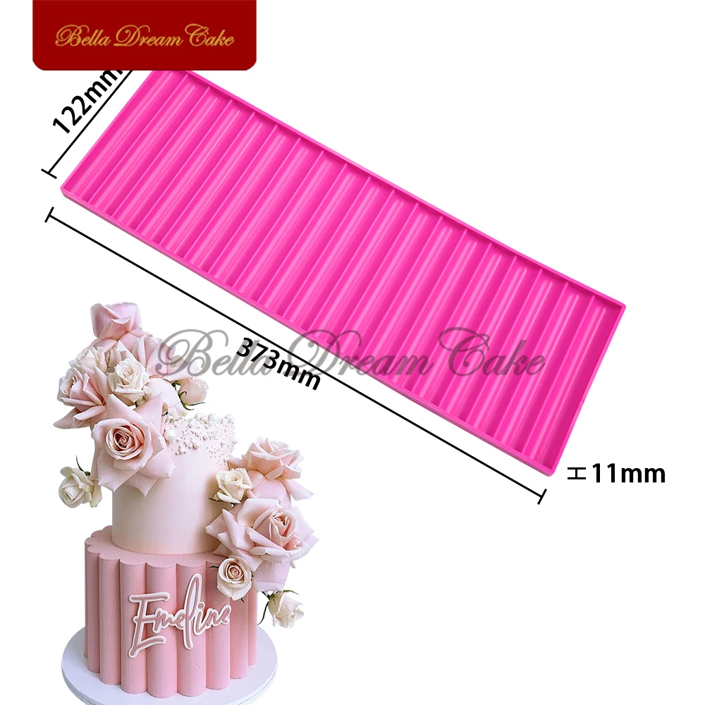 3D Wavy/Cylindrical Design Chocolate Origami Silicone Lace Mat DIY Fondant Border Mould Wedding Cake Decorating Tools Bakeware