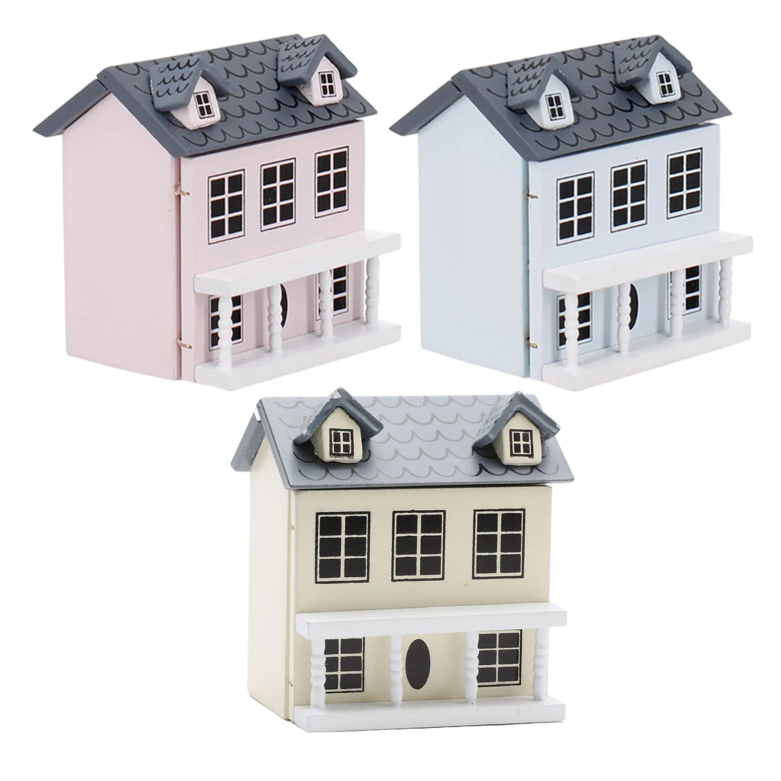 

Набор из 3 миниатюрных деревянных домиков для кукольного домика – декор для микроландшафта – набор для творчества «Сделай сам»