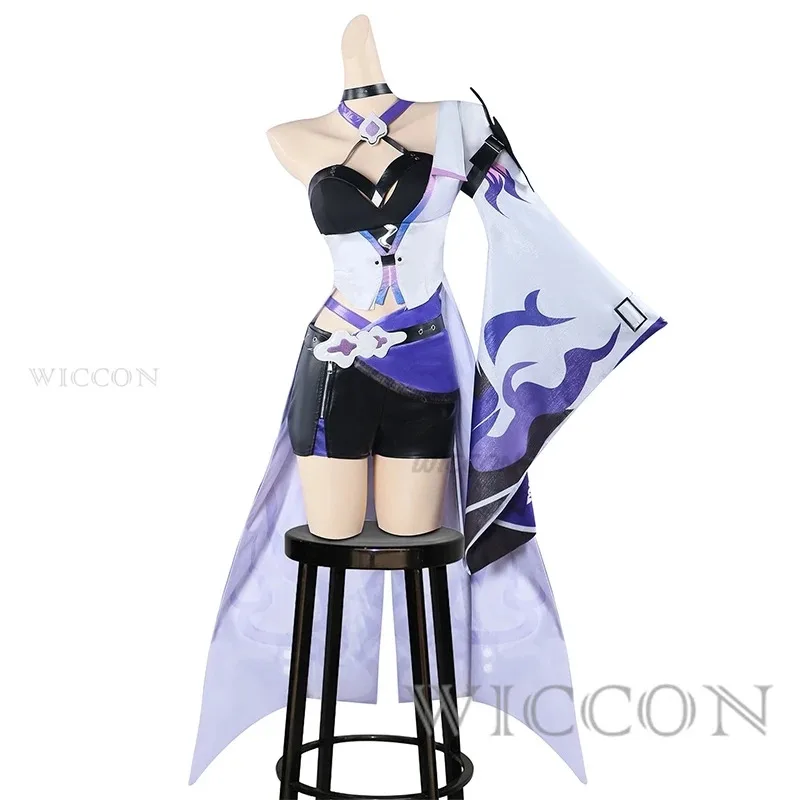 Acheron Cosplay Game Honkai Star Rail  Cosplay Costume Dress Wig Shoes Full Set Women Role Play Carnival Party Clothes Acheron