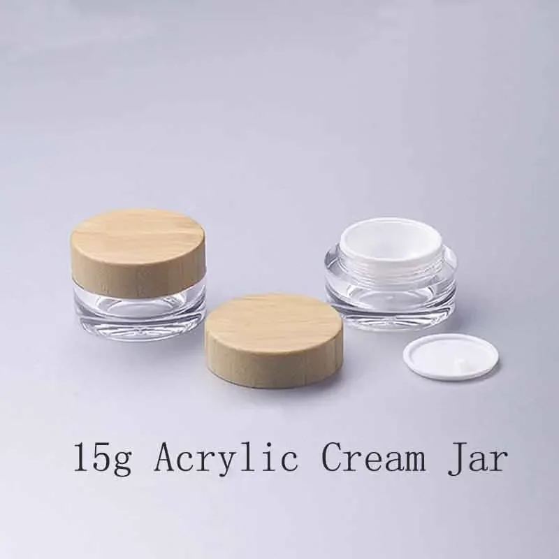 10pcs 5g 15g 30g 50g 100g Bamboo Bottle Cream Jar Nail Art Cream Refillable Cosmetic Makeup Container Bottle Storage Box