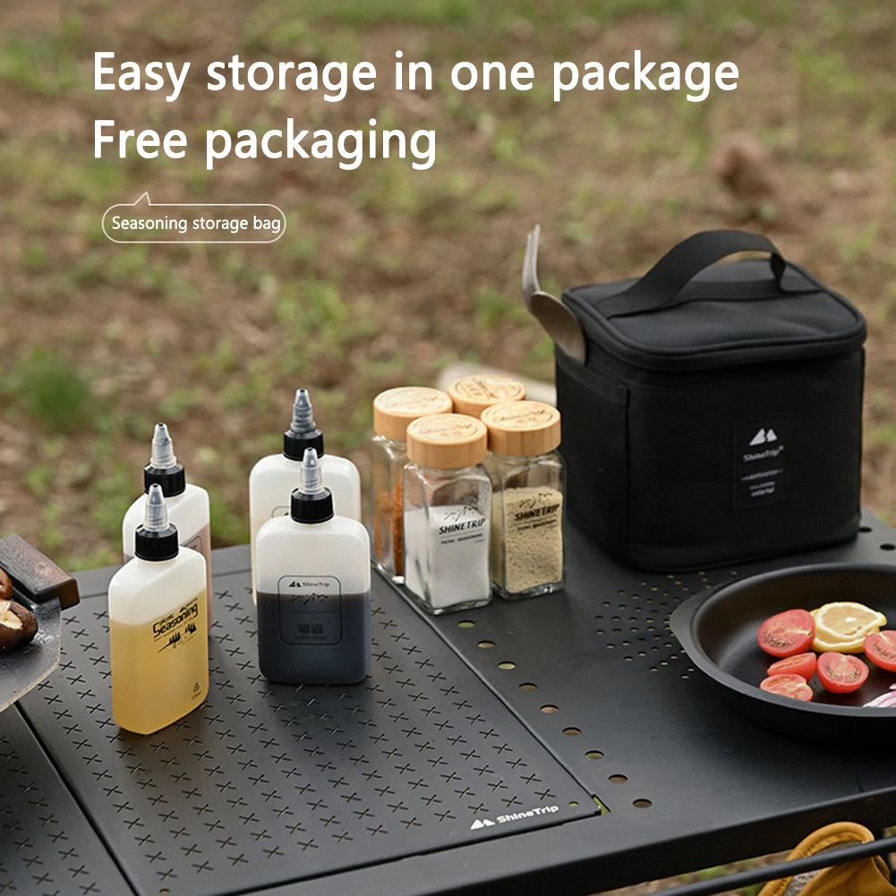 

2026Seasoning Bottle Set Storage Bag Portable Sealing Oil Bottle Combination Set Picnic Pouch Travel BBQ Camping Supplies