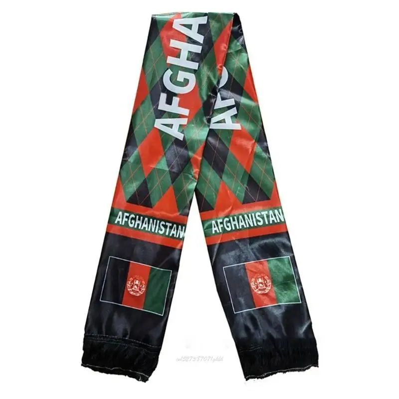 

X5XA Afghan Flags Neck Scarf Neckerchief Hanging Banners Decor for Holiday Gathering