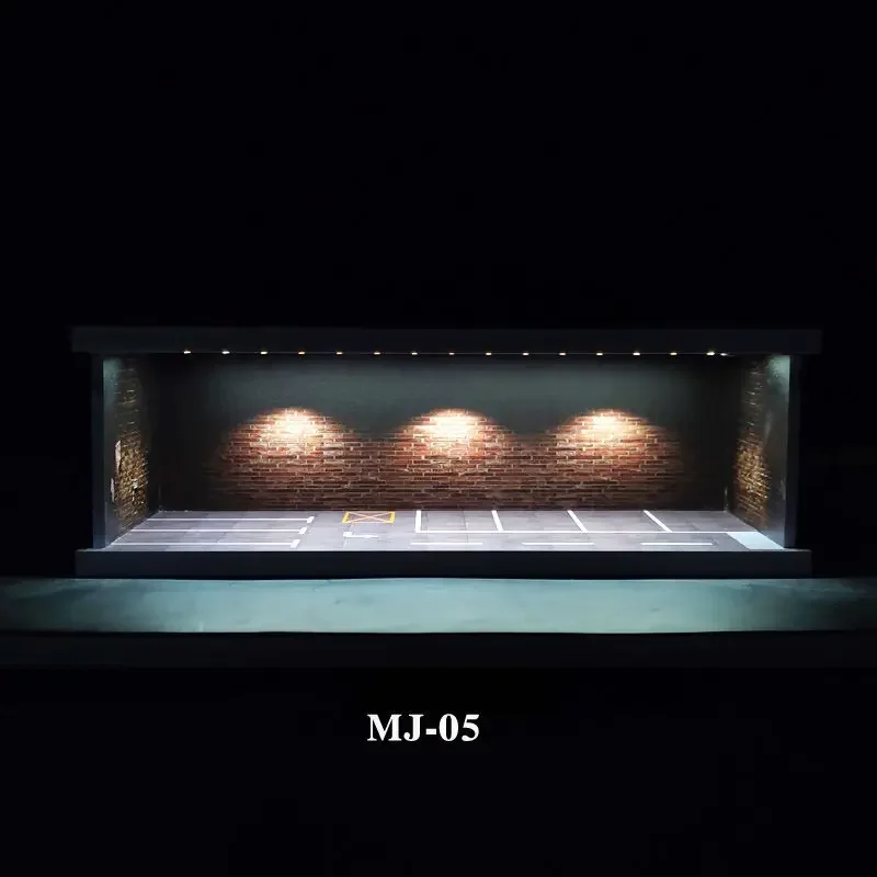 MOREART 1:64 CAR  Scale Diorama Car Garage Model LED Lighting Car Parking Display Cabinet Scene Model Toy Collection Gifts