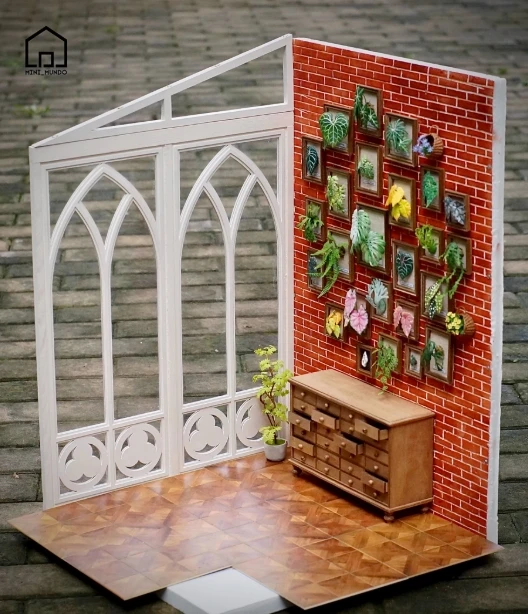 Miniature Dollhouse Plants - Handmade Blythe 1：6 Turtle-back Bamboo Photo Frame  Micro Landscape Accessories Dollhouse Decor
