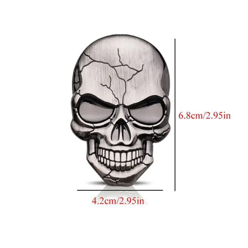 3D Metal Car Stickers Ghost Skull Metal Emblem Badge Decal For Car Gold Black Skull Skeleton Car Motorcycle Decal Stickers