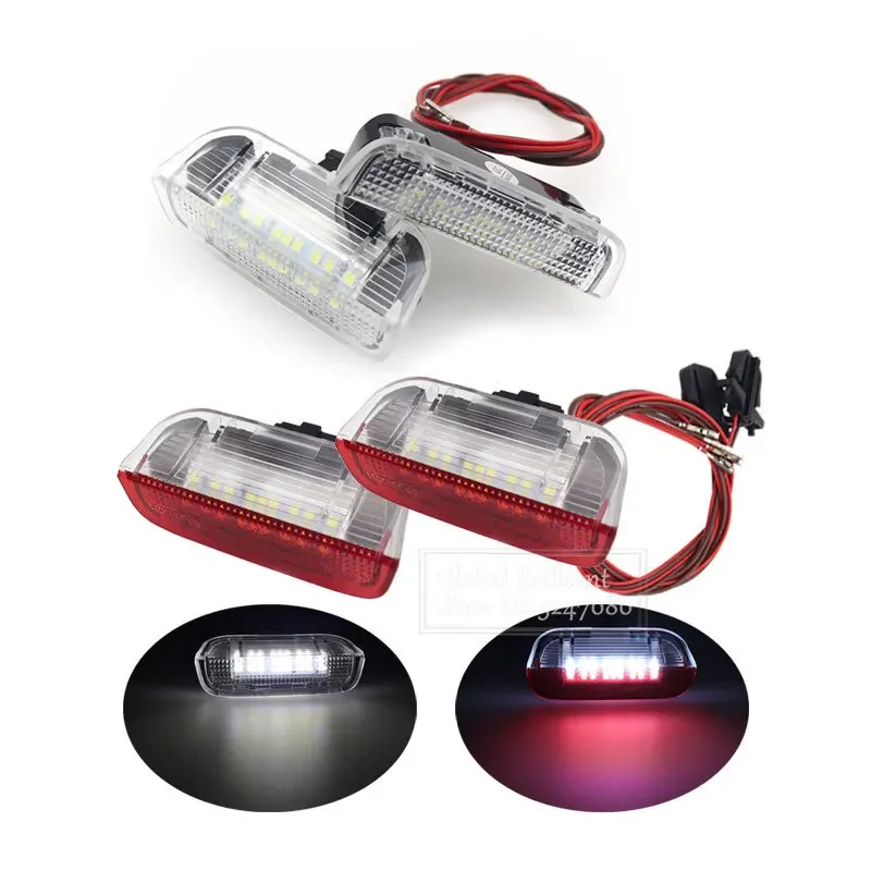 18LED Car Door Warning Lights Welcome Projector LampsFor VW Passat B6 B7 CC Golf 6 7 Jetta MK5 MK6 Tiguan Scirocco Superb EOS