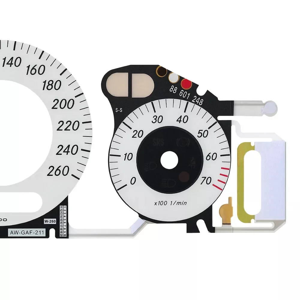Instrumententafel mit EL-Kaltlicht für Mercedes W211 W209 C219 260KM/H Weiß – Detail 4
