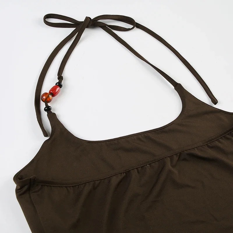 أزياء عارضة عطلة نمط المرأة الرسن قمم الصلبة عارية الذراعين نحيل الرسن الديكور الرجعية البلوزات الجديدة